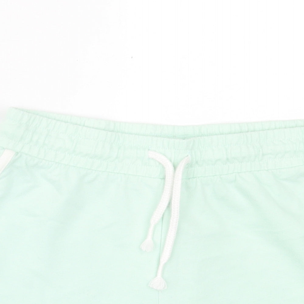 F&F Girls Green  Cotton Sweat Shorts Size 10-11 Years  Regular Tie