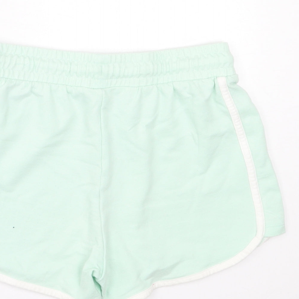 F&F Girls Green  Cotton Sweat Shorts Size 10-11 Years  Regular Tie