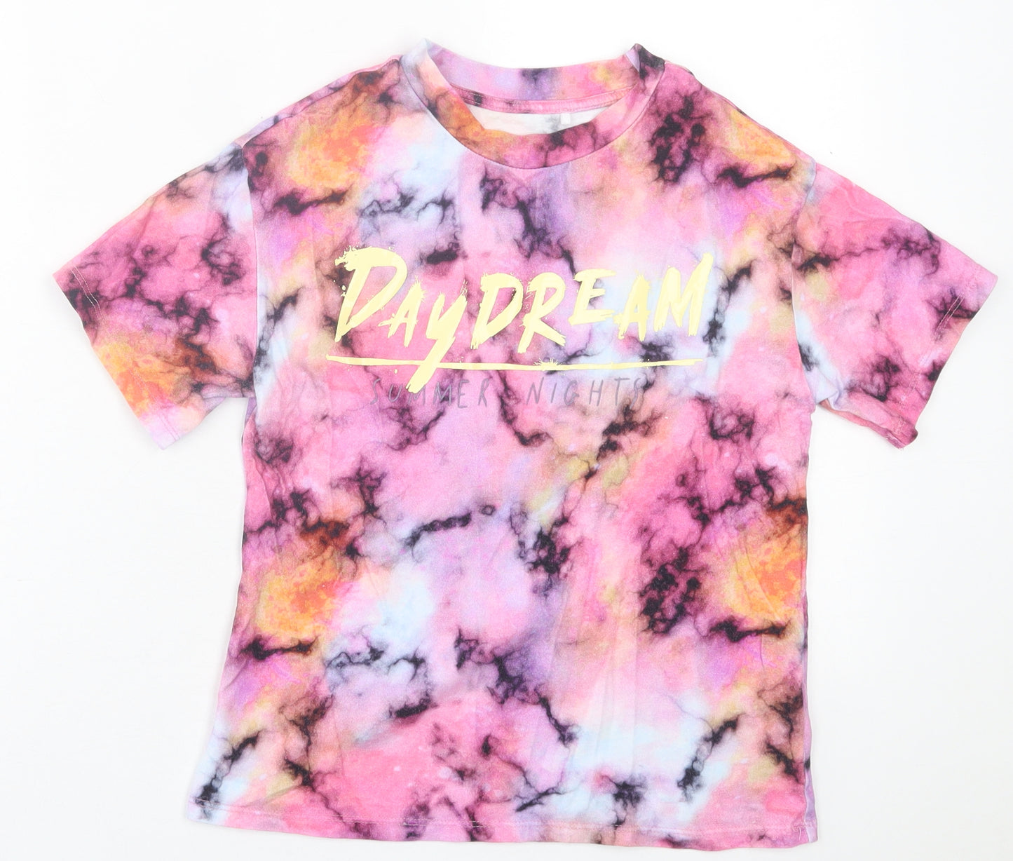 NEXT Girls Multicoloured  Cotton Basic T-Shirt Size 7 Years Crew Neck Pullover