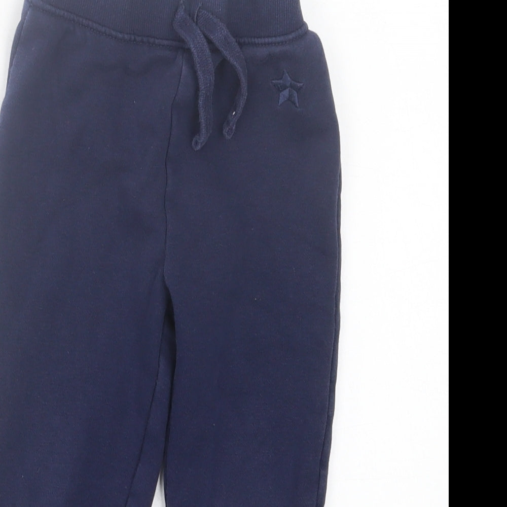 Dunnes Stores Boys Blue  Cotton Jogger Trousers Size 2-3 Years  Regular Tie