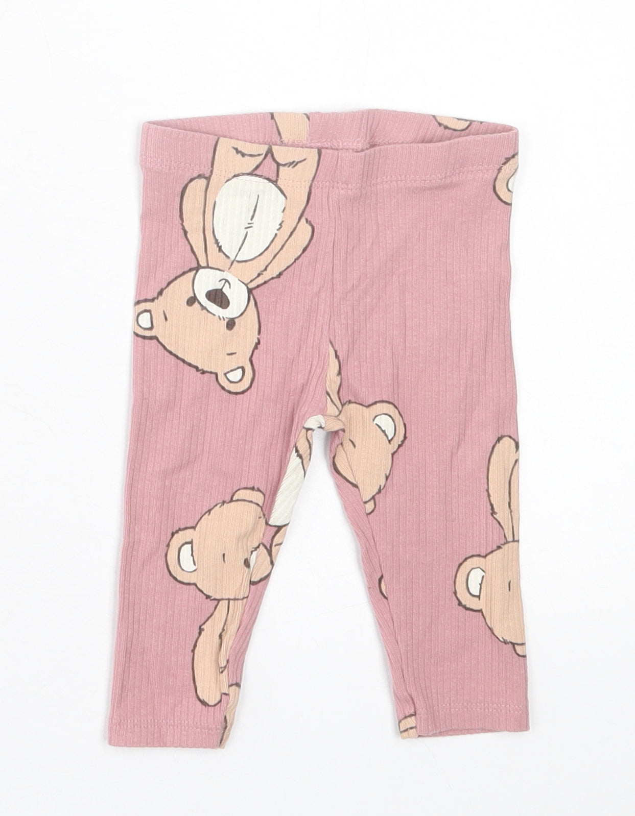NEXT Girls Pink Geometric Cotton Capri Trousers Size 3-6 Months  Pullover