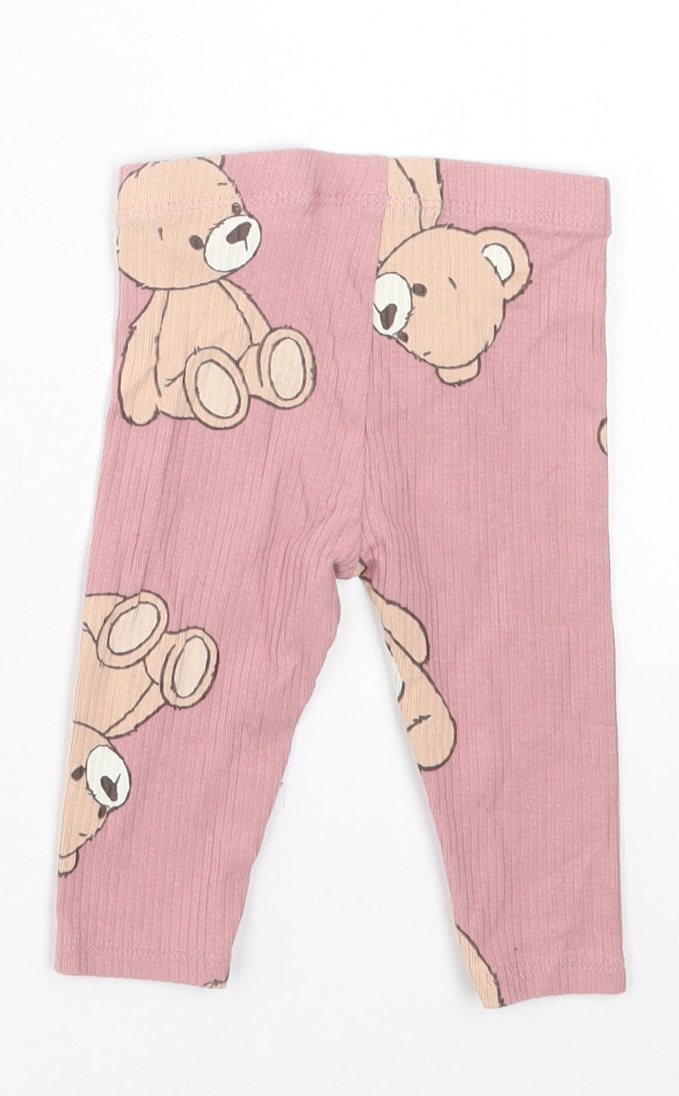 NEXT Girls Pink Geometric Cotton Capri Trousers Size 3-6 Months  Pullover