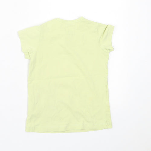 H&M Girls Green  Cotton Basic T-Shirt Size 12-18 Months Crew Neck Pullover