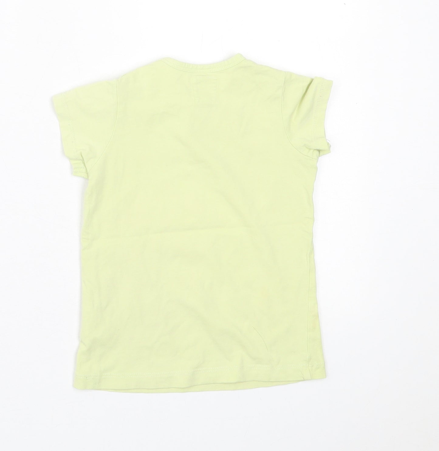H&M Girls Green  Cotton Basic T-Shirt Size 12-18 Months Crew Neck Pullover