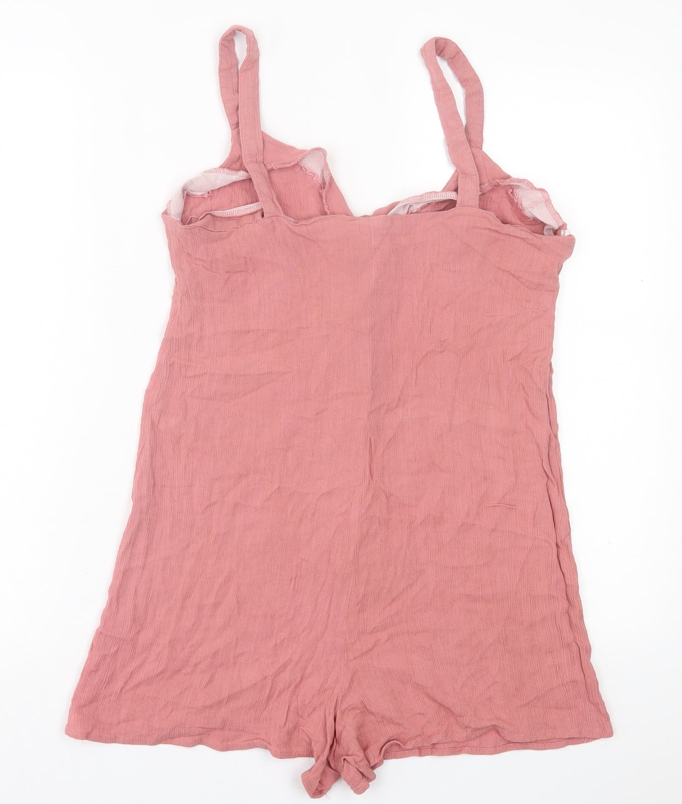 Primark Womens Pink  Polyester Playsuit One-Piece Size 12  Button