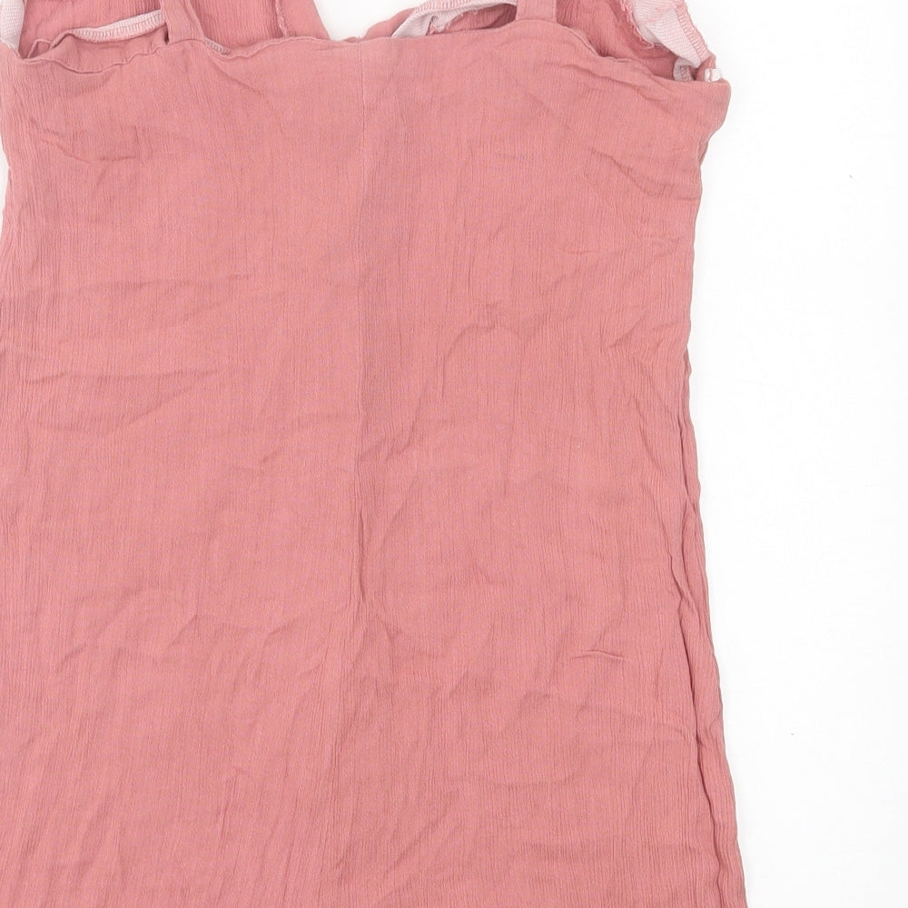 Primark Womens Pink  Polyester Playsuit One-Piece Size 12  Button