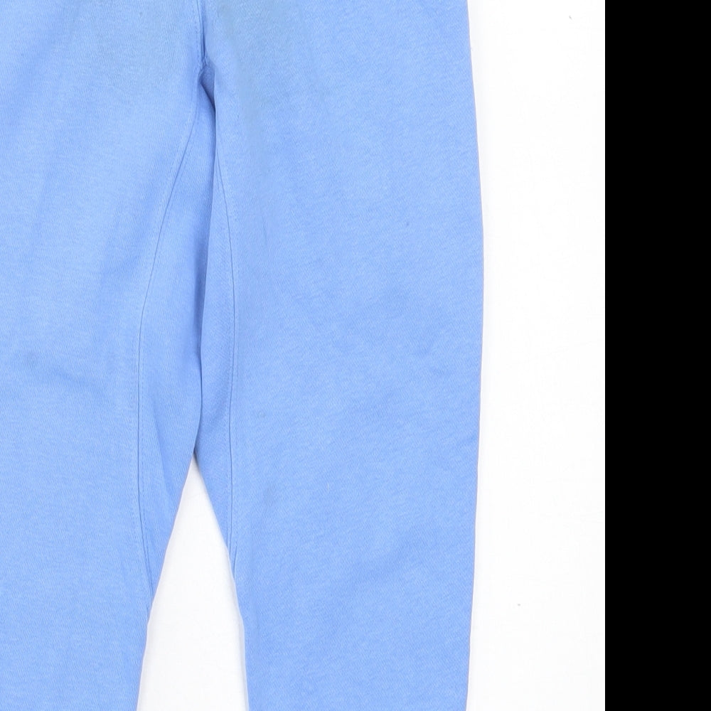 adidas Boys Blue Striped Cotton Jogger Trousers Size 4-5 Years  Regular Tie