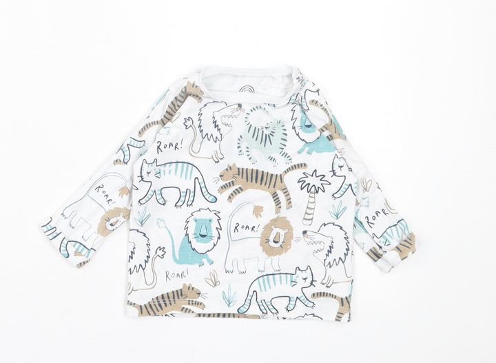 NEXT Baby Multicoloured Geometric Cotton Basic Casual Size 0-3 Months Crew Neck Button