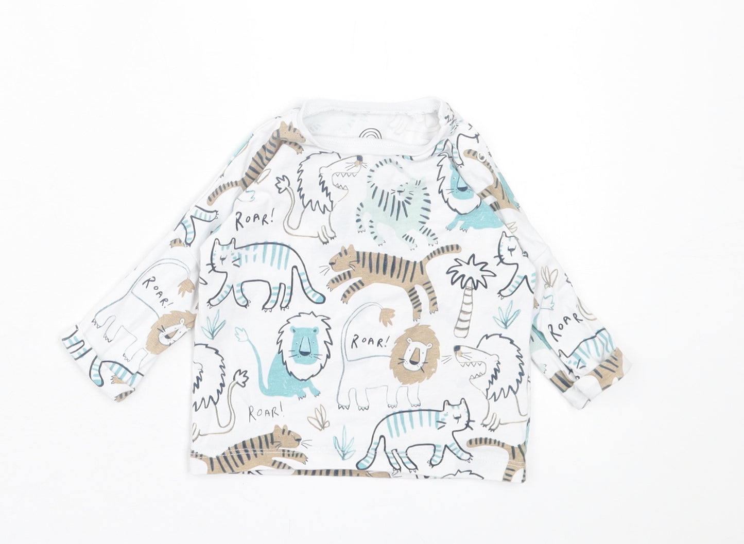 NEXT Baby Multicoloured Geometric Cotton Basic Casual Size 0-3 Months Crew Neck Button