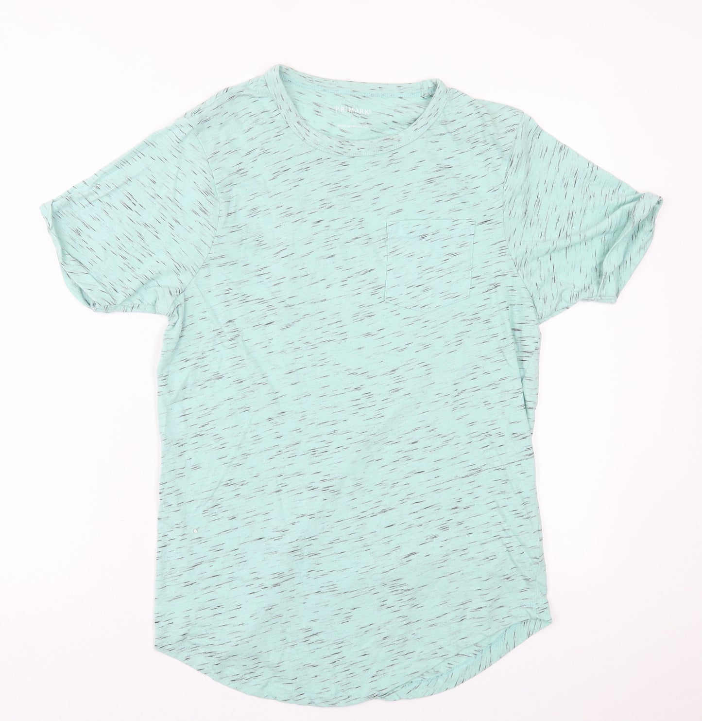 Primark Mens Green  Cotton  T-Shirt Size L Crew Neck