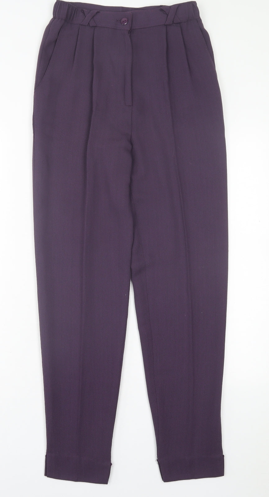 Clover Collection Womens Purple  Polyester Trousers  Size 10 L29 in Regular Button