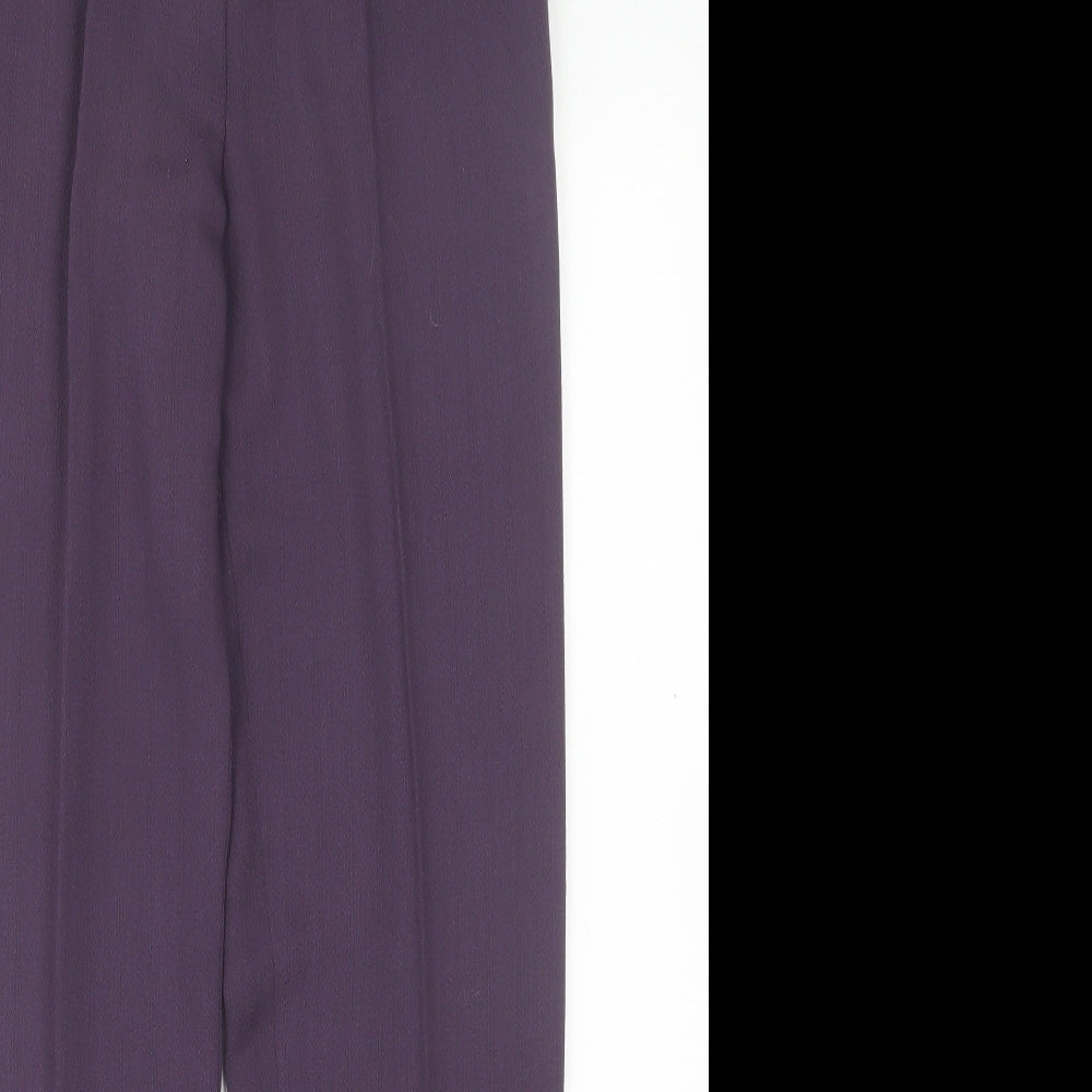 Clover Collection Womens Purple  Polyester Trousers  Size 10 L29 in Regular Button
