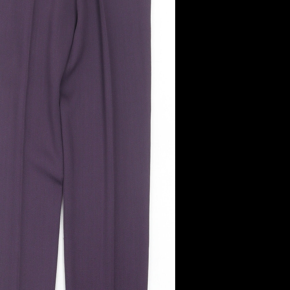 Clover Collection Womens Purple  Polyester Trousers  Size 10 L29 in Regular Button