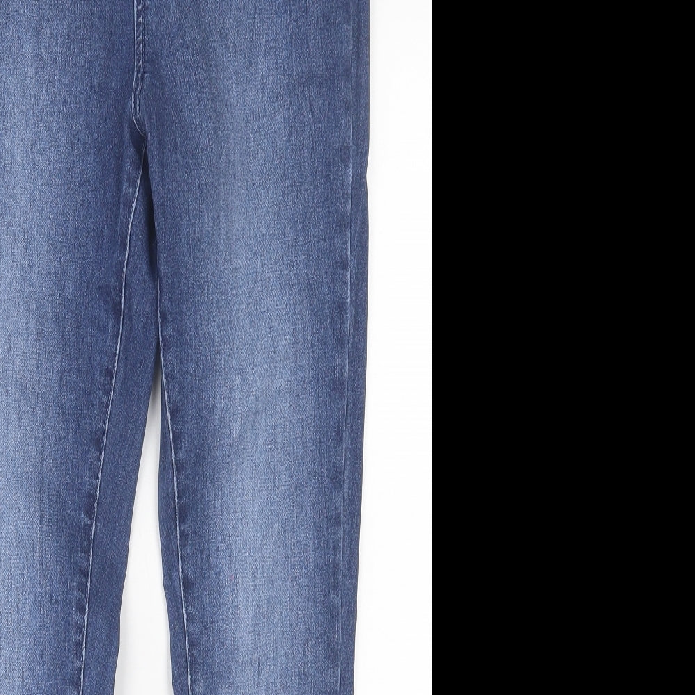 George Womens Blue  Cotton Skinny Jeans Size 14 L29 in Regular Button