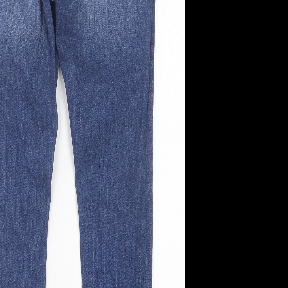 George Womens Blue  Cotton Skinny Jeans Size 14 L29 in Regular Button