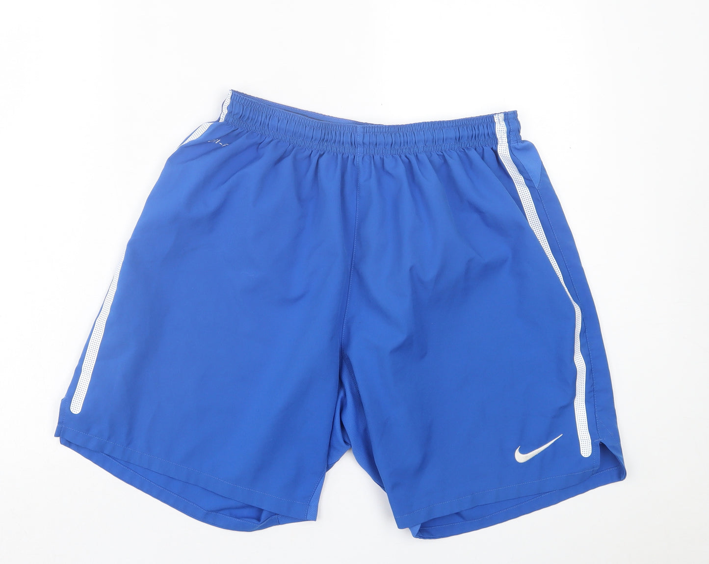 Nike Mens Blue  Polyester Sweat Shorts Size L L7 in Regular Tie