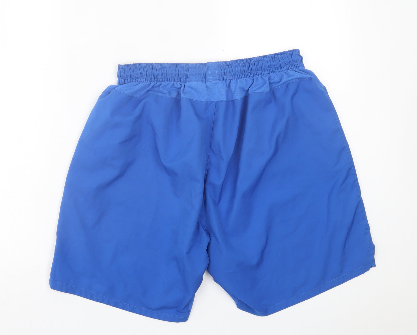Nike Mens Blue  Polyester Sweat Shorts Size L L7 in Regular Tie