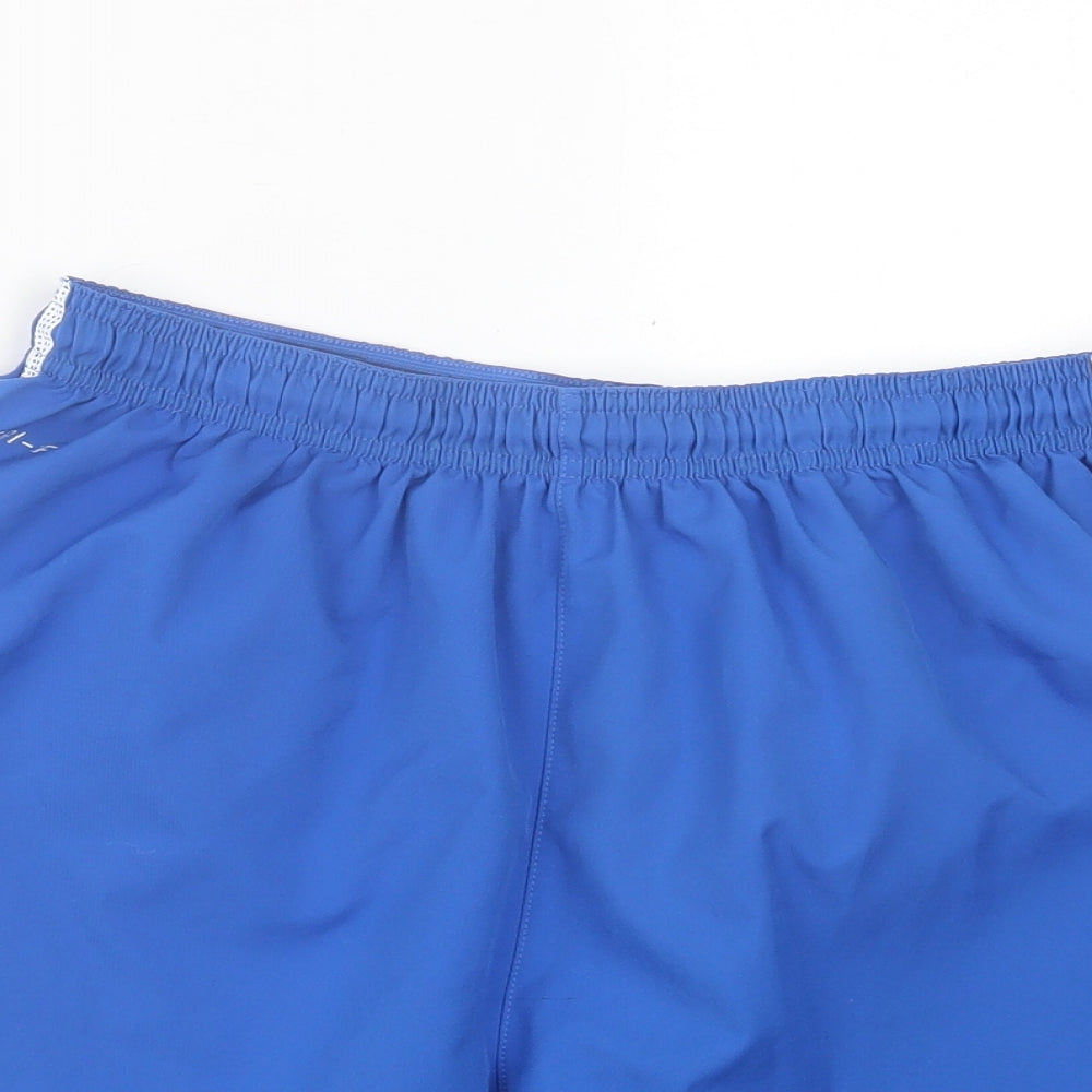 Nike Mens Blue  Polyester Sweat Shorts Size L L7 in Regular Tie