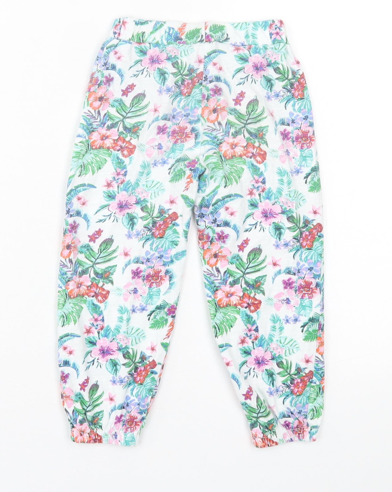 Dunnes Stores Girls Multicoloured Floral Cotton Capri Trousers Size 18-24 Months  Pullover
