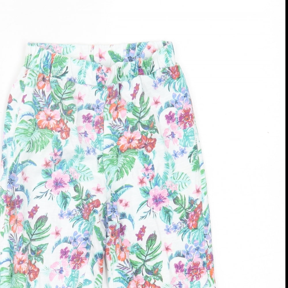 Dunnes Stores Girls Multicoloured Floral Cotton Capri Trousers Size 18-24 Months  Pullover