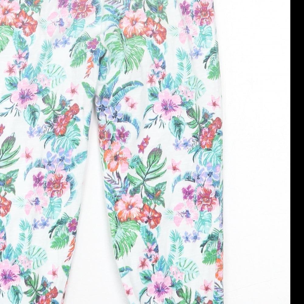 Dunnes Stores Girls Multicoloured Floral Cotton Capri Trousers Size 18-24 Months  Pullover