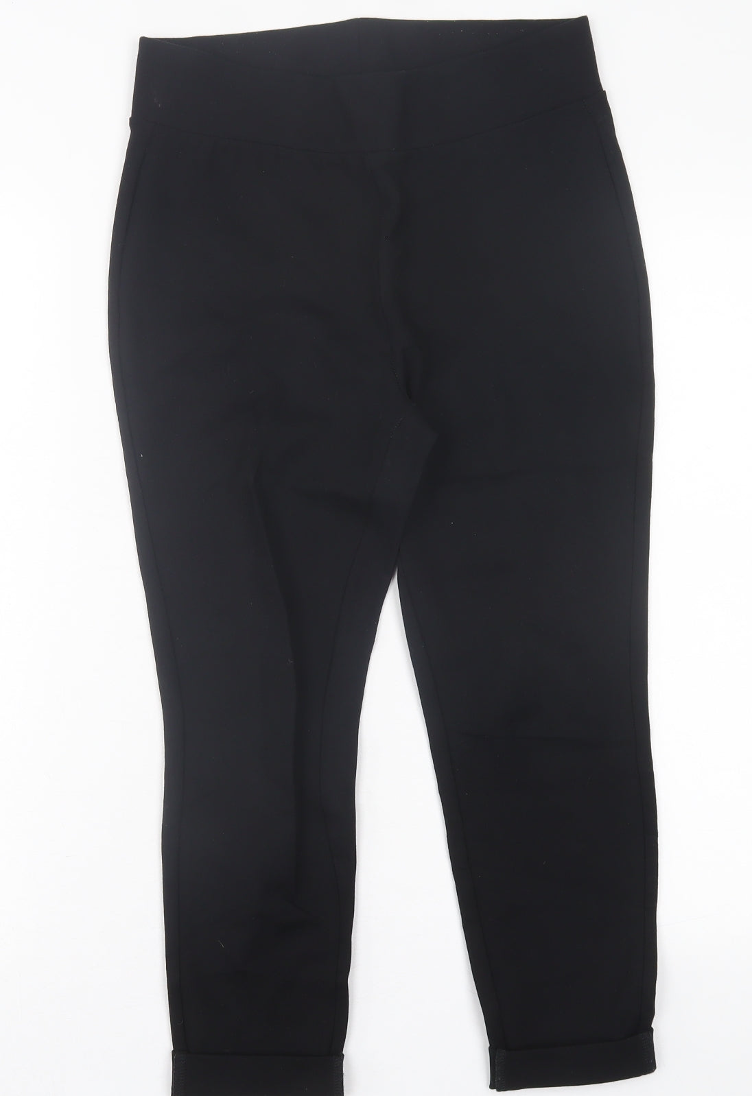 George Womens Black  Viscose Cropped Trousers Size 12 L20 in Regular