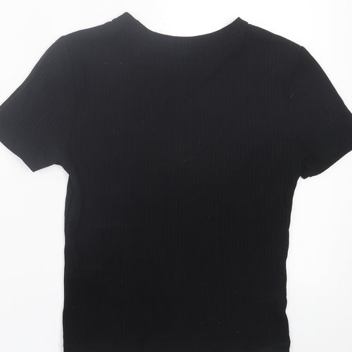 ASOS Womens Black  Viscose Basic T-Shirt Size 8 Crew Neck