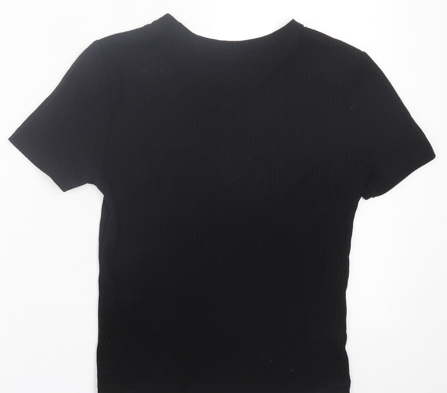 ASOS Womens Black  Viscose Basic T-Shirt Size 8 Crew Neck