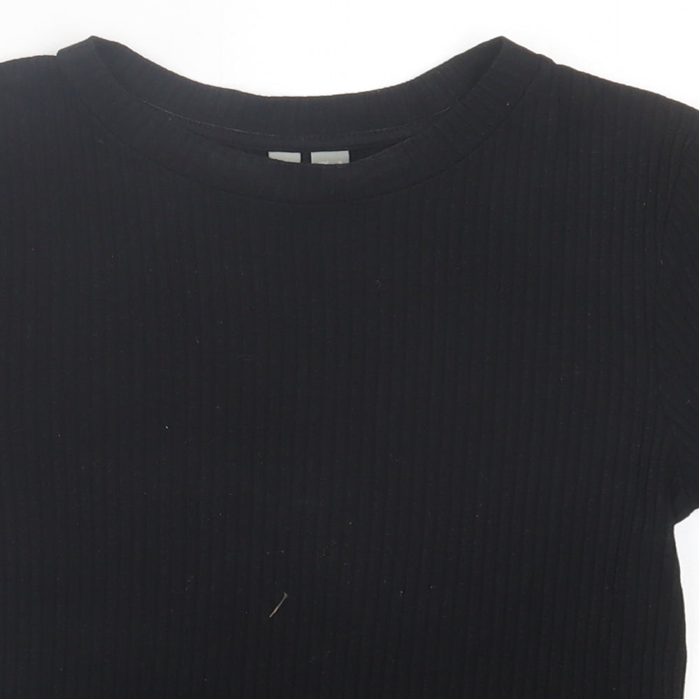 ASOS Womens Black  Viscose Basic T-Shirt Size 8 Crew Neck