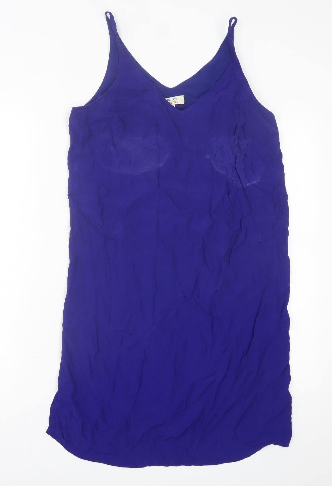 Papaya Womens Blue  Viscose A-Line  Size 12  V-Neck Pullover