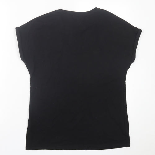 Papaya Womens Black  Cotton Basic T-Shirt Size S Crew Neck - Team Bride