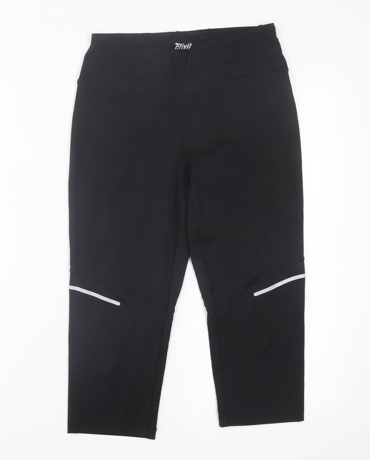 Crivit Womens Black  Polyester Cropped Leggings Size S L17 in Regular Pullover