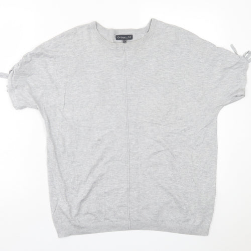 F&F Womens Grey  Viscose Basic T-Shirt Size 10 Crew Neck