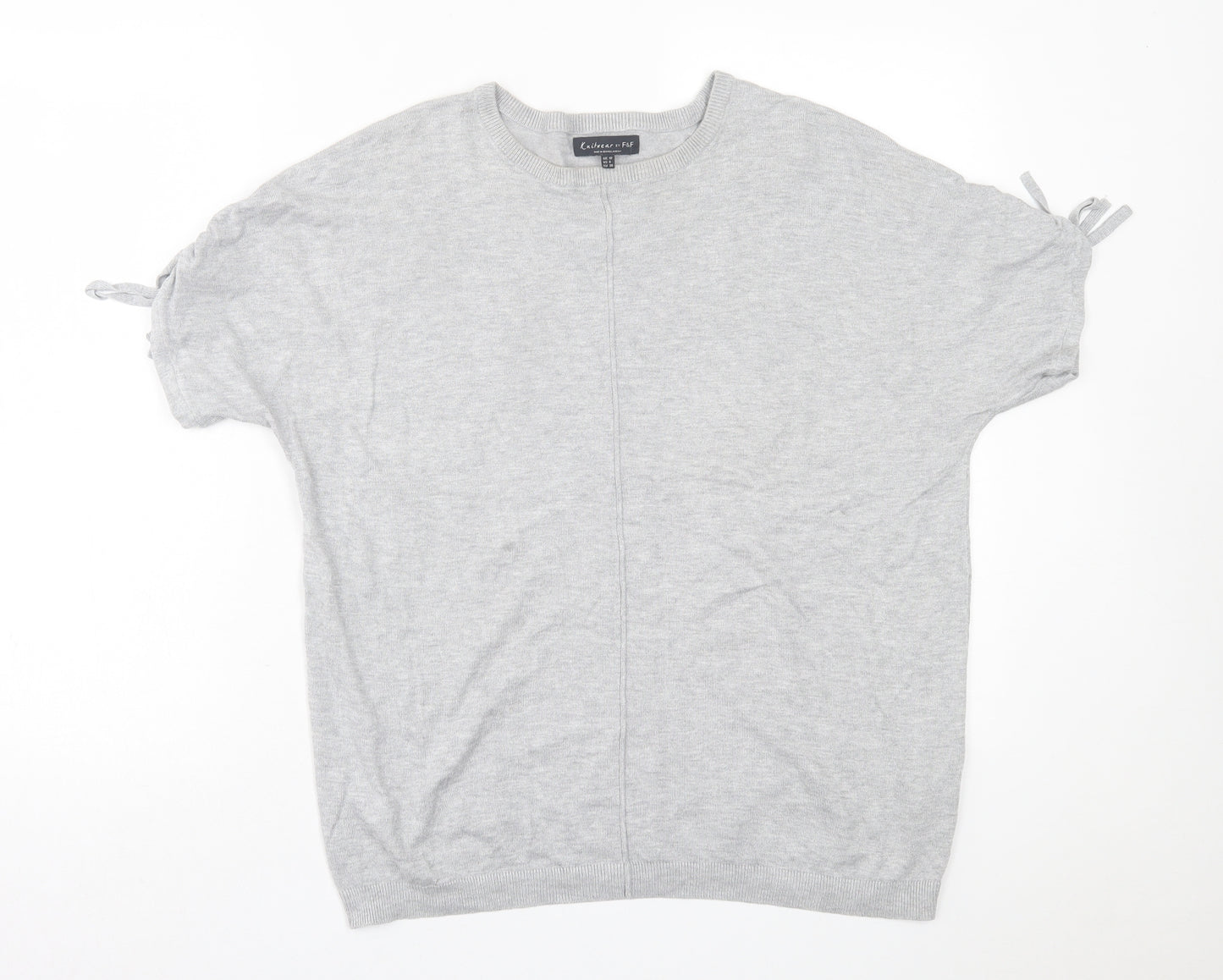 F&F Womens Grey  Viscose Basic T-Shirt Size 10 Crew Neck