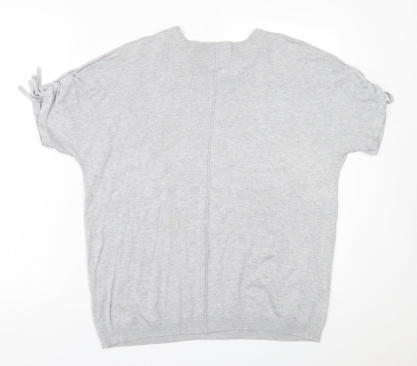 F&F Womens Grey  Viscose Basic T-Shirt Size 10 Crew Neck