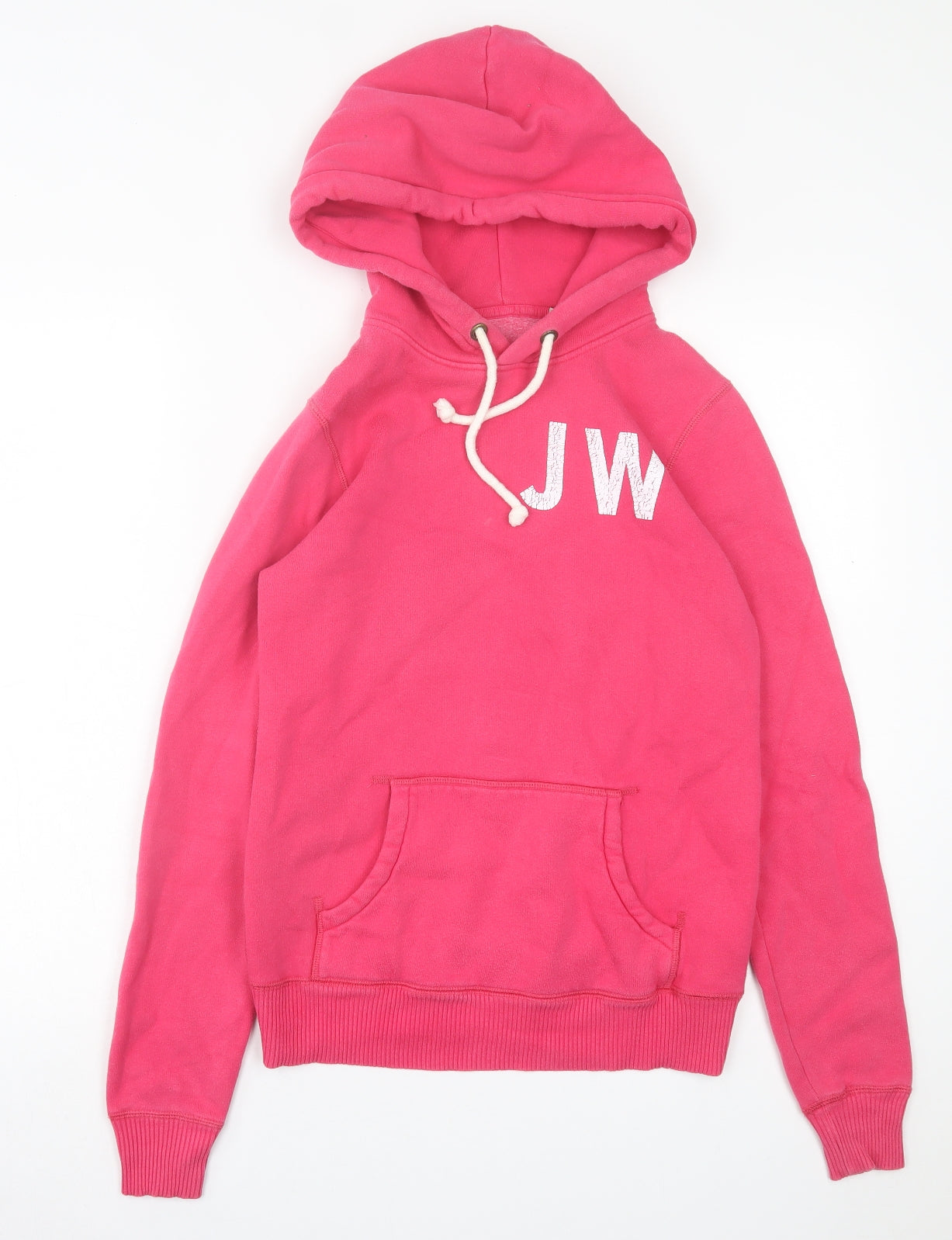 Jack Wills Womens Pink  Cotton Pullover Hoodie Size 8  Pullover