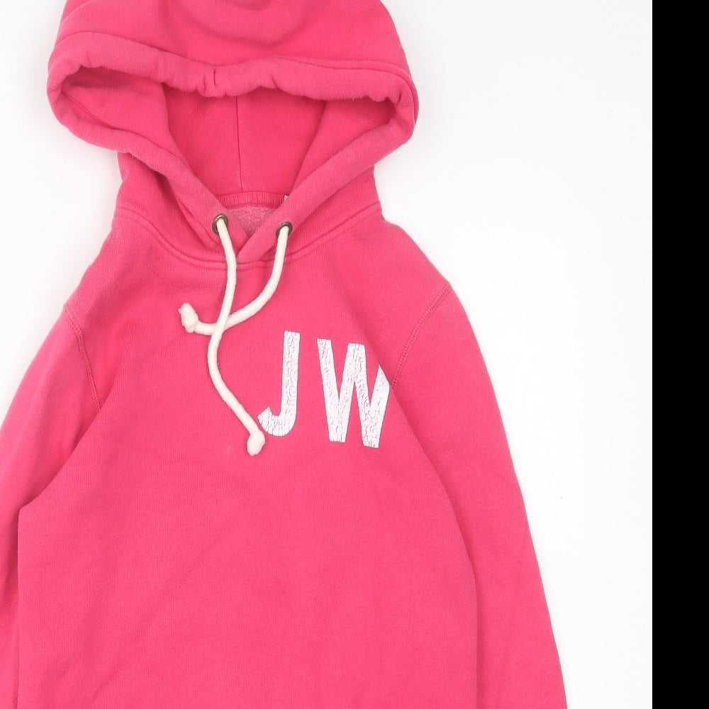 Jack Wills Womens Pink  Cotton Pullover Hoodie Size 8  Pullover