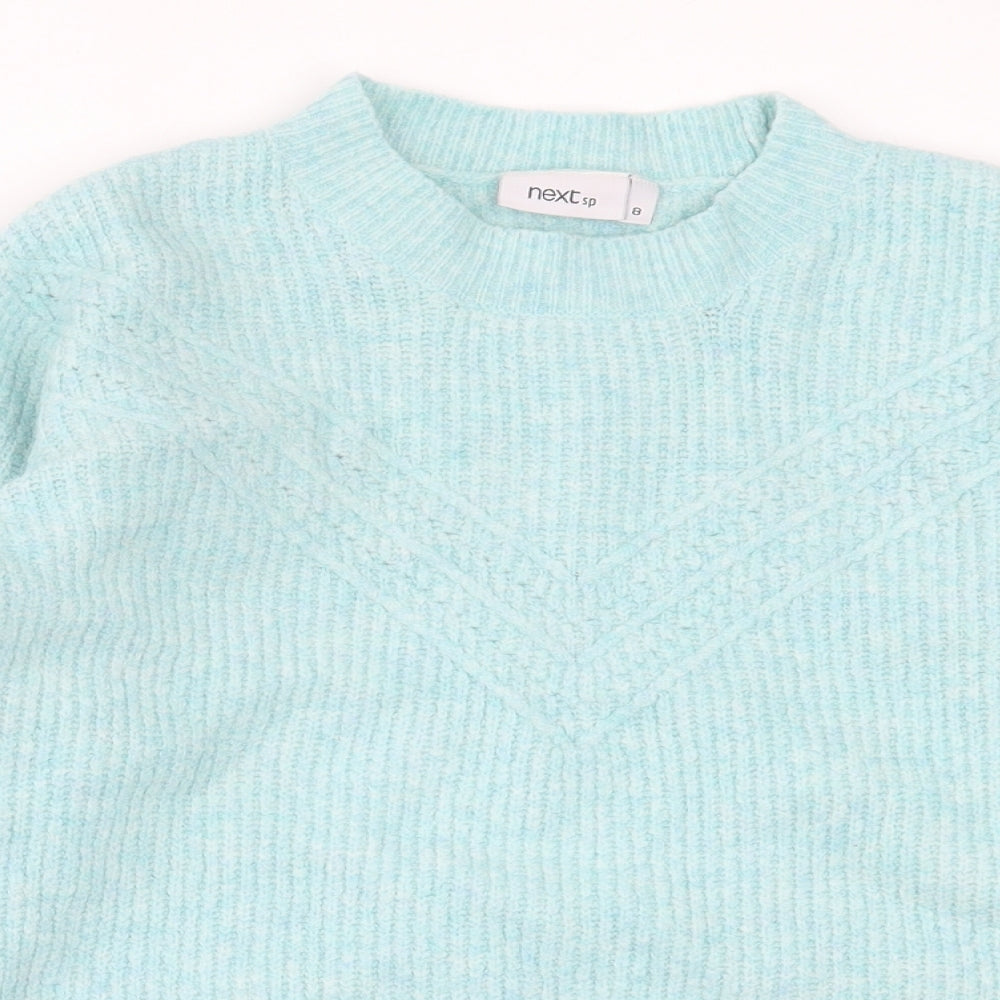 NEXT Womens Blue Crew Neck  Acrylic Pullover Jumper Size 8