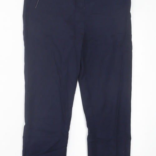 f7f Womens Blue  Polyester Trousers  Size 12 L25 in Regular Hook & Eye