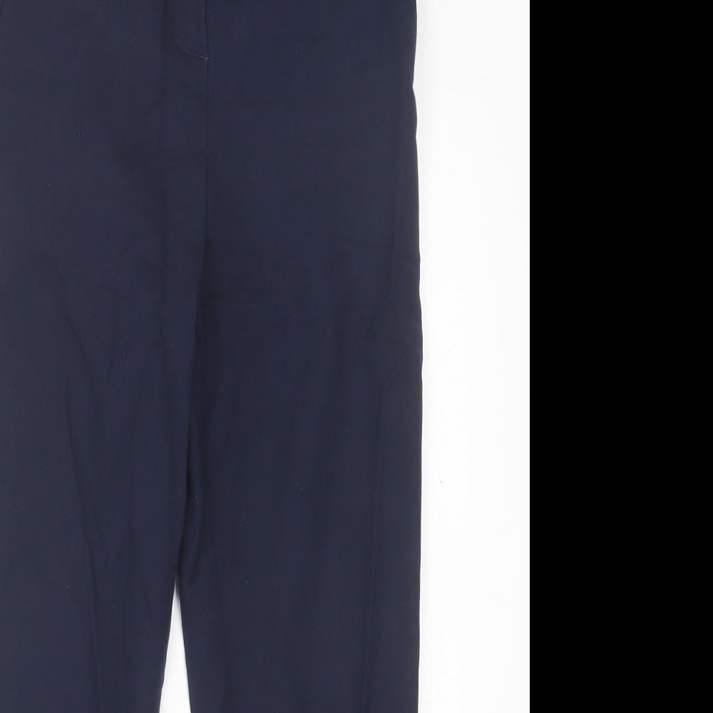 f7f Womens Blue  Polyester Trousers  Size 12 L25 in Regular Hook & Eye
