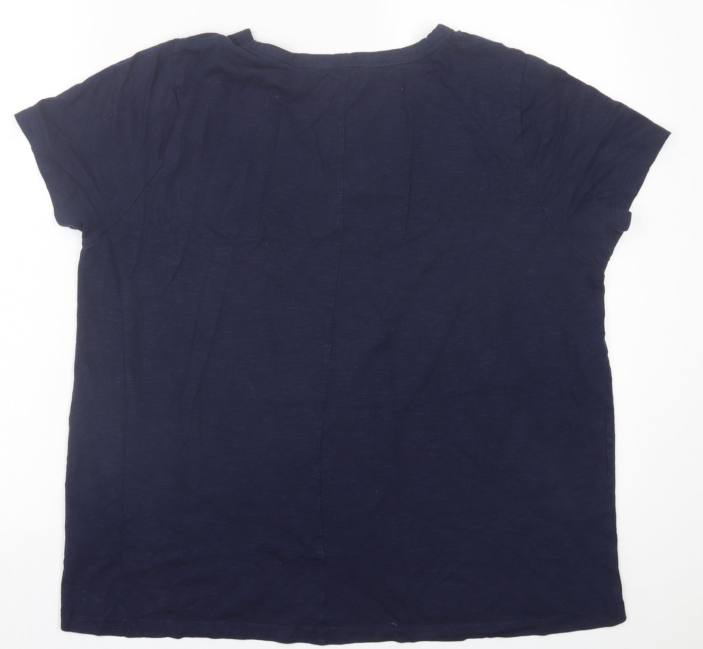 F&F Womens Blue  Cotton Basic T-Shirt Size 16 V-Neck