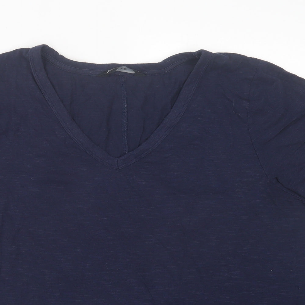 F&F Womens Blue  Cotton Basic T-Shirt Size 16 V-Neck