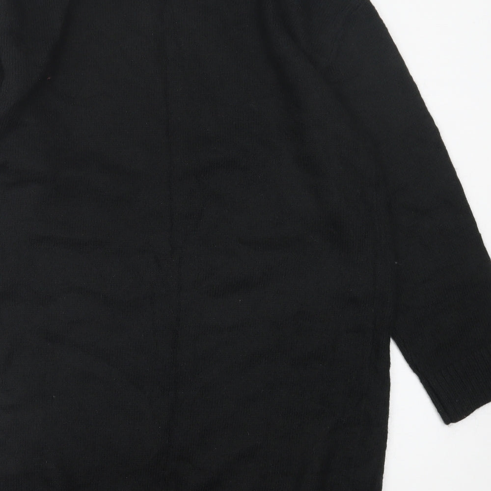 H&M Womens Black  Acrylic Jumper Dress  Size M  Roll Neck Pullover