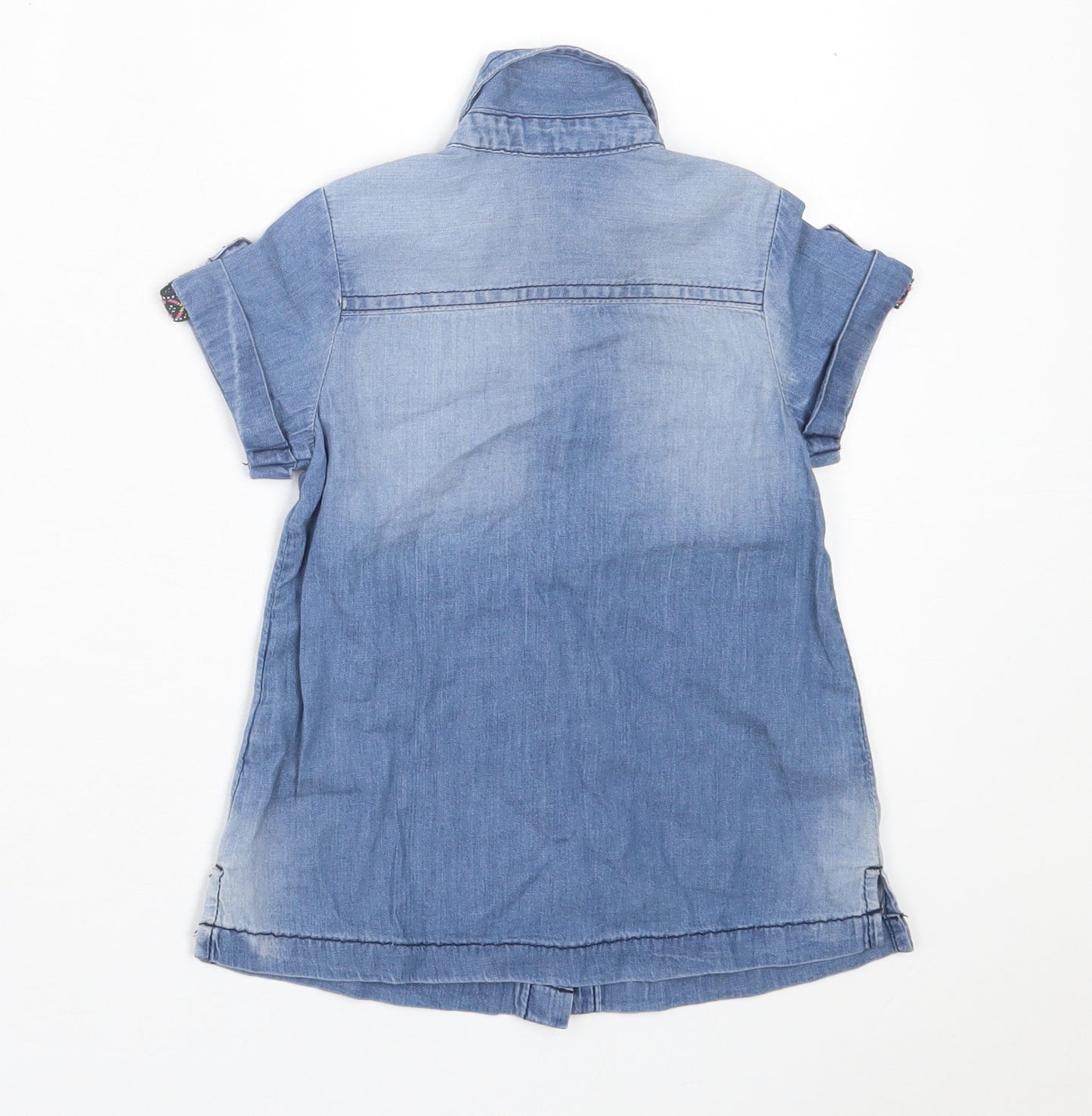 NEXT Girls Blue  Cotton A-Line  Size 6-9 Months  Collared Button