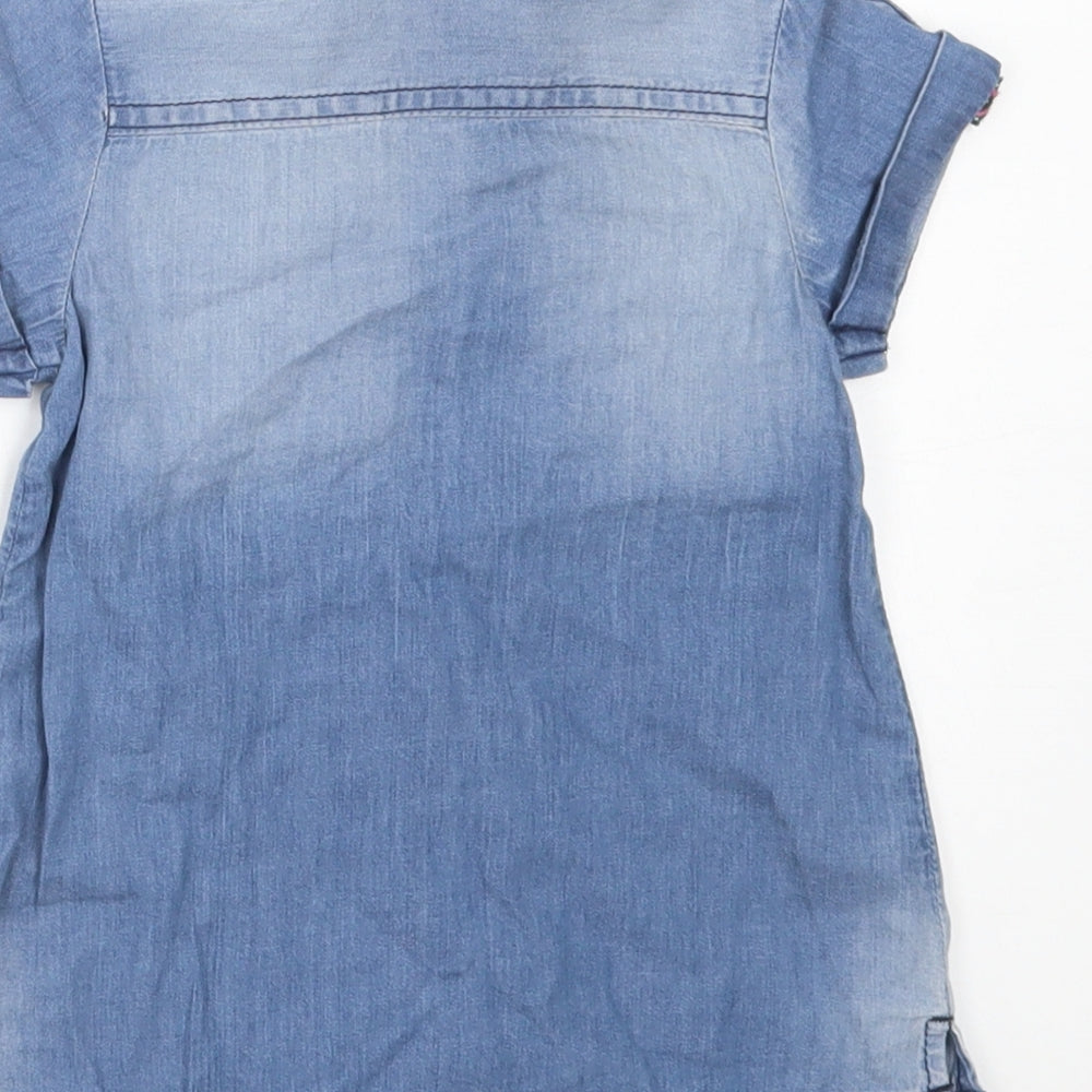 NEXT Girls Blue  Cotton A-Line  Size 6-9 Months  Collared Button