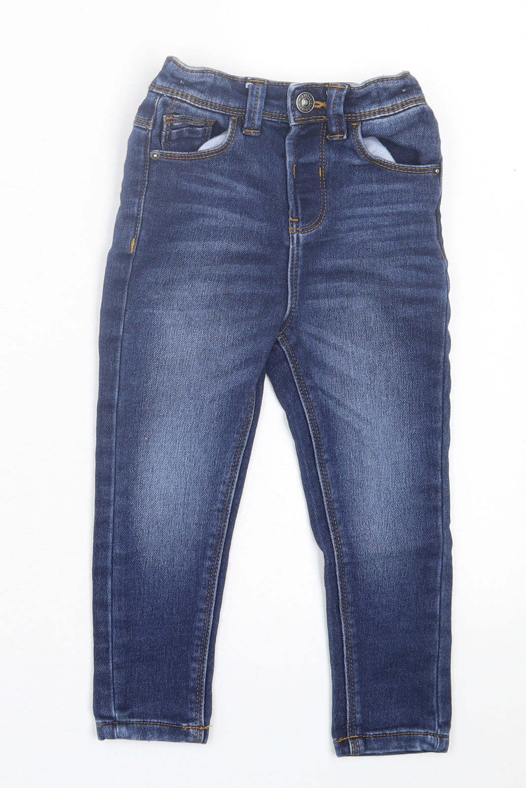George Boys Blue  Cotton Straight Jeans Size 2-3 Years  Regular Button