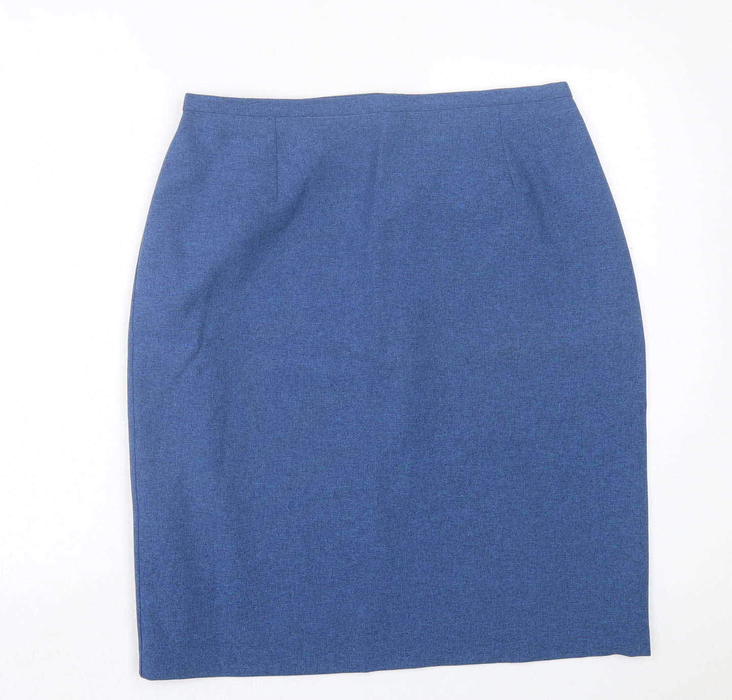 Preworn Womens Blue  Polyester A-Line Skirt Size 18   Button