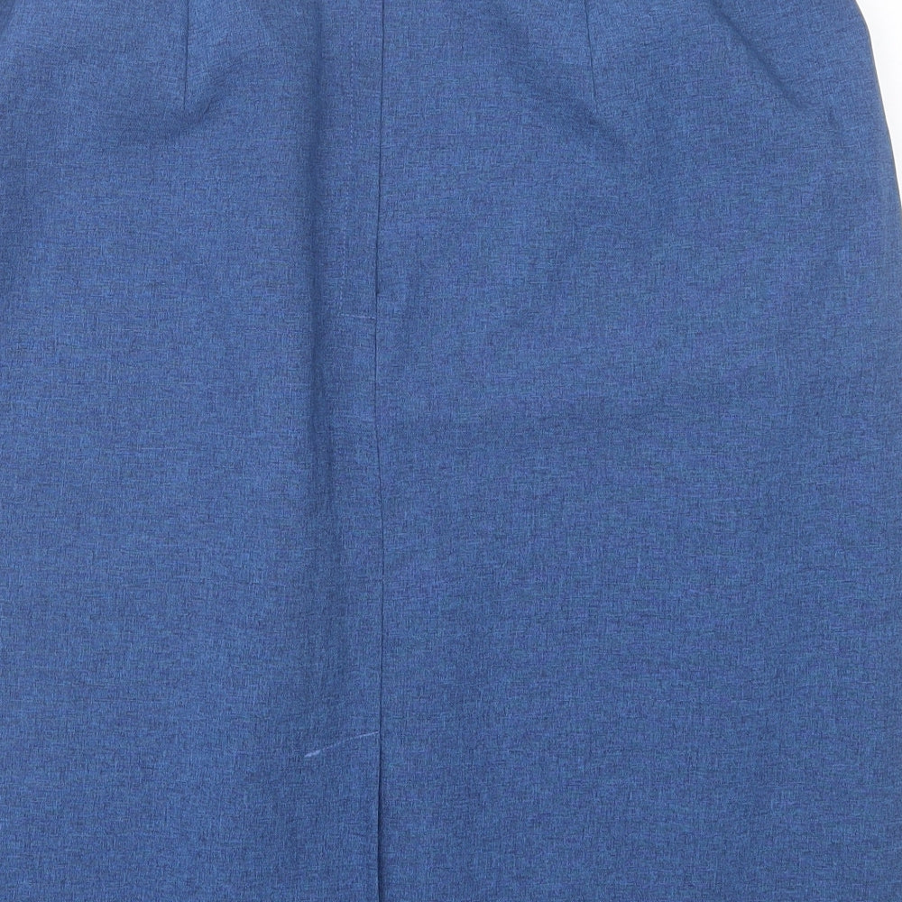 Preworn Womens Blue  Polyester A-Line Skirt Size 18   Button