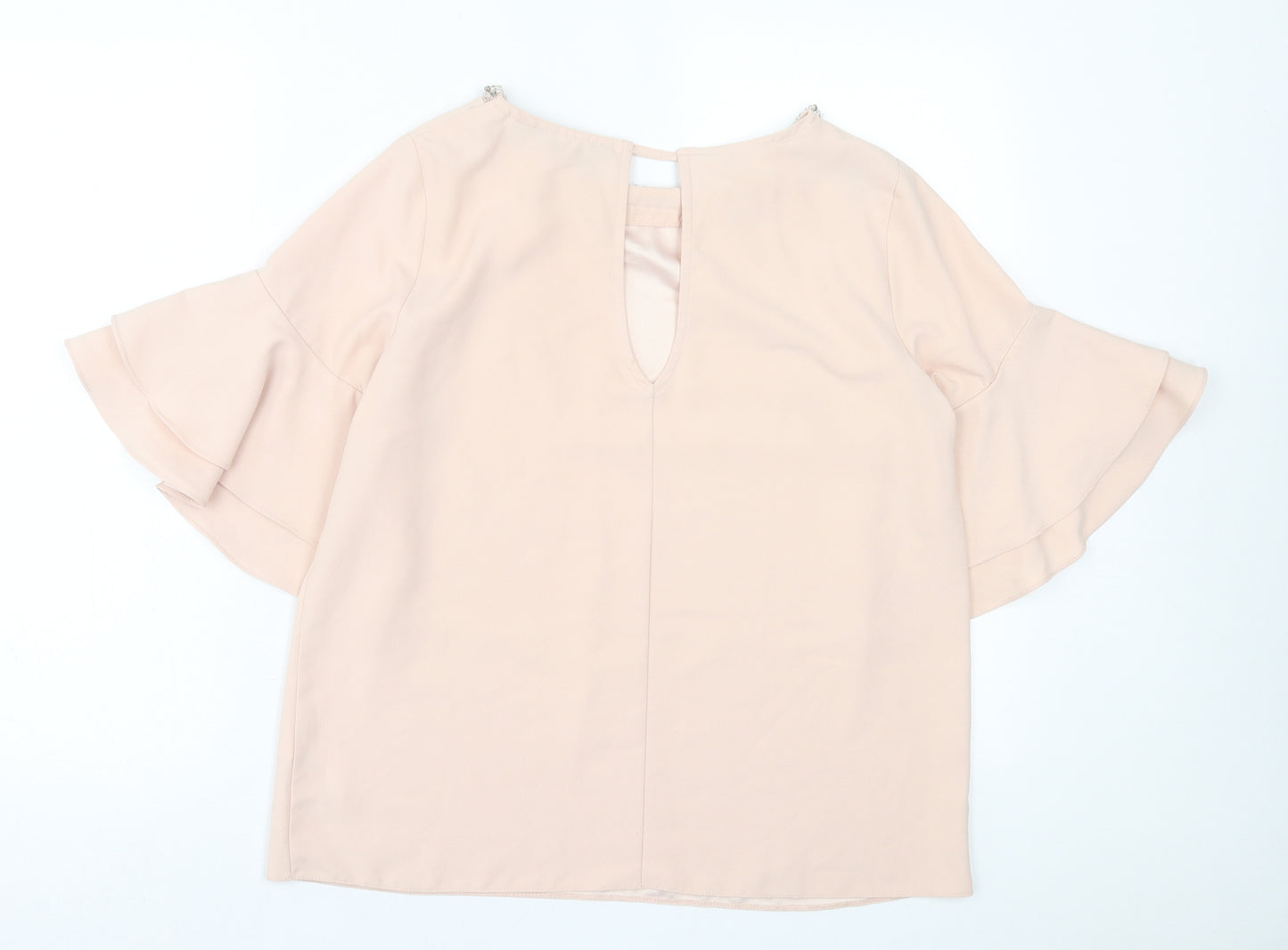 Dorothy Perkins Womens Pink  Polyester Basic T-Shirt Size 12 Crew Neck