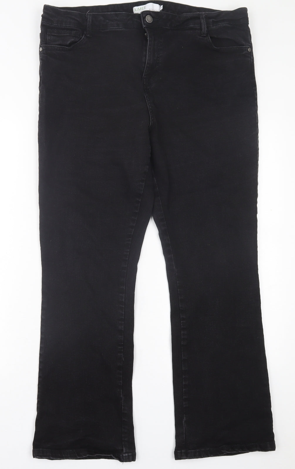 Principles Womens Black  Cotton Bootcut Jeans Size 18 L29 in Regular Button